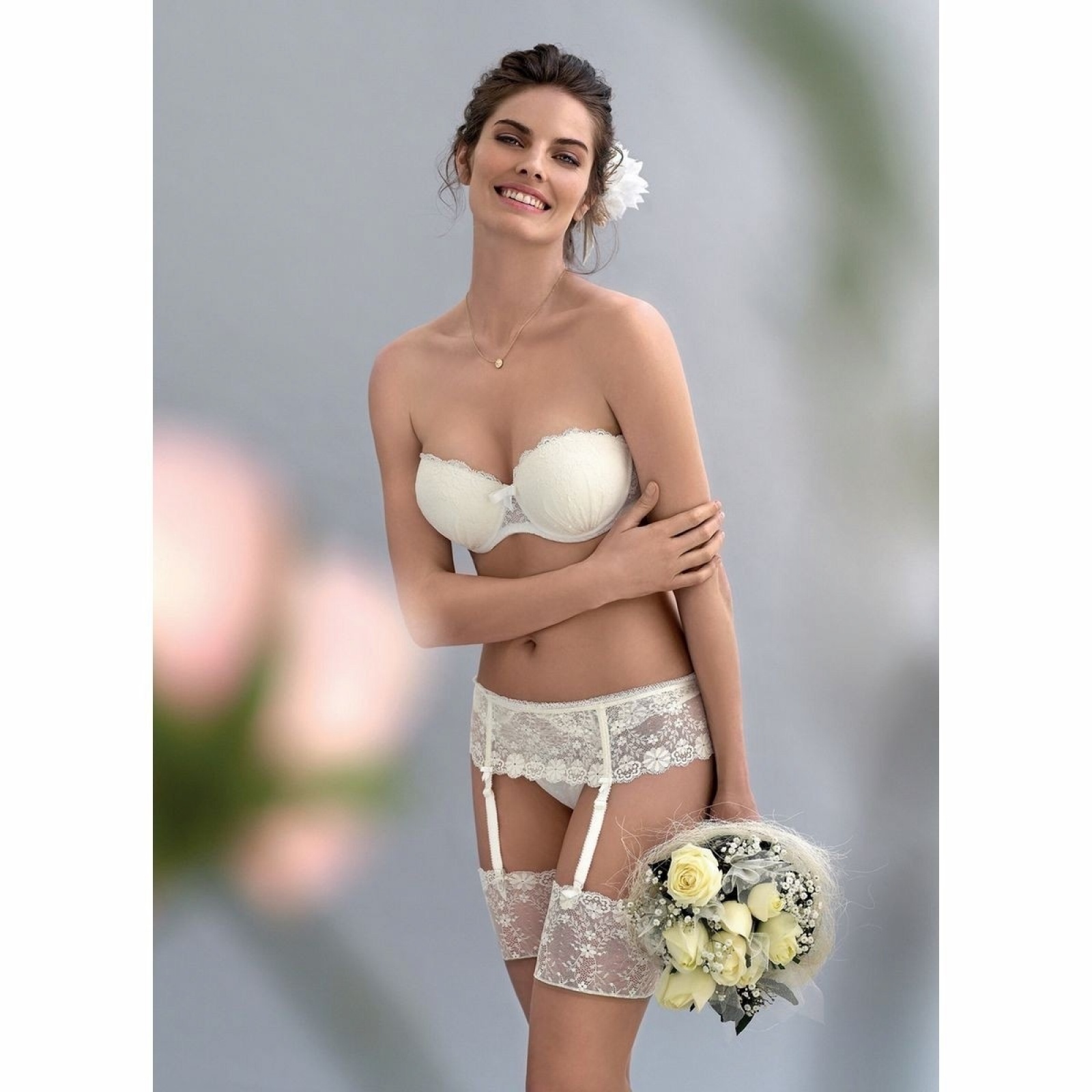 Selmark Soutien Gorge Bandeau Push Up Mari E Olivia Ivoire Effetdesoi